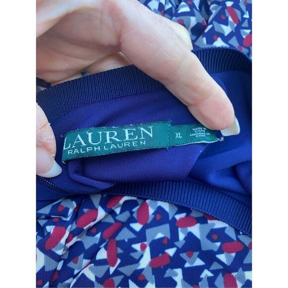 Lauren Ralph Lauren Sheath/Shift Dress Sz. XL Lined Geometric Print - Picture 10 of 12